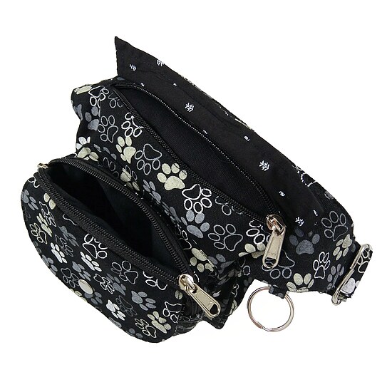 Bild 3 - Multi H�fttasche Bauchtasche Pfotenaufdruck schwarz