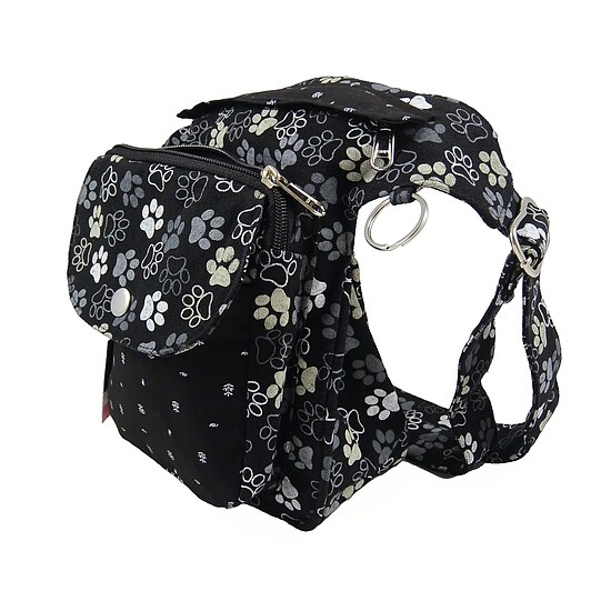 Bild 4 - Multi H�fttasche Bauchtasche Pfotenaufdruck schwarz
