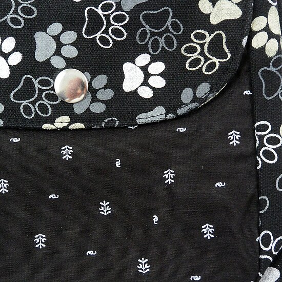 Bild 5 - Multi H�fttasche Bauchtasche Pfotenaufdruck schwarz