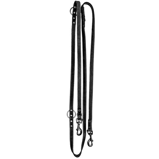 Bild 2 - Spotted! Pro Fettleder Trainingsleine schwarz 250cm x 16 mm