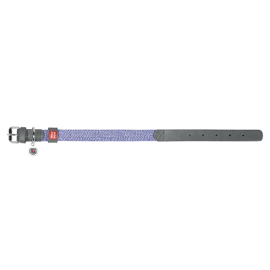 Bild 2 - WAUDOG Classic Hundehalsband aus Leder & recycelter Baumwolle, purple