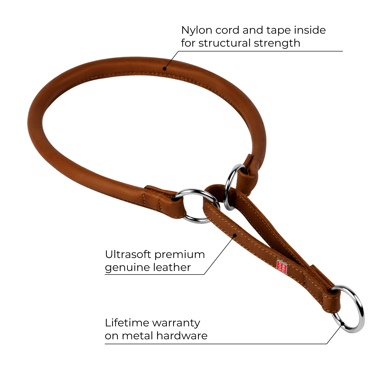 Super soft Martingale Lederhalsband braun - Hund & Freizeit
