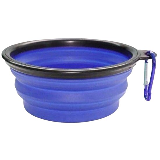 Bild 1 - Reisenapf Silikon faltbar mit festem Rand 350 ml blau