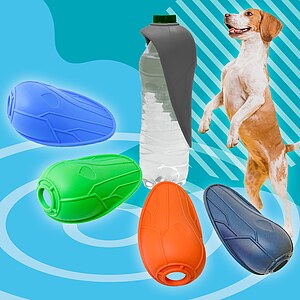 Trinknapf f�r Hunde unterwegs � Silikonaufsatz f�r PET-Flaschen 4+1 Gratis